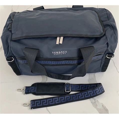 versace navy blue duffle bag for women|Versace signature belt bag.